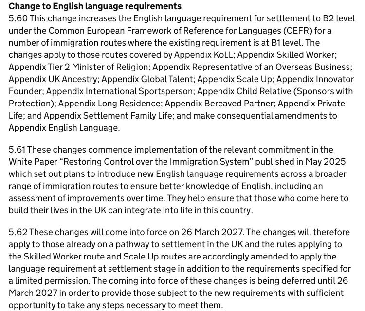 Paragraphs 5.60 to 5.62 of the explanatory memorandum to HC 1691, on GOV.UK